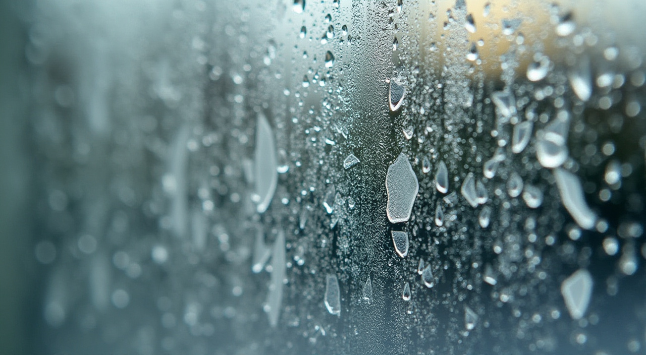 Hard Water Stains and Mineral Deposits on Window Glass