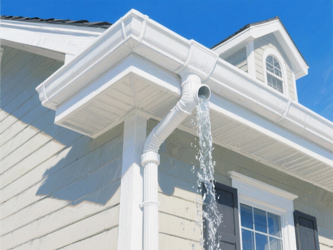 Clean gutters with proper water flow